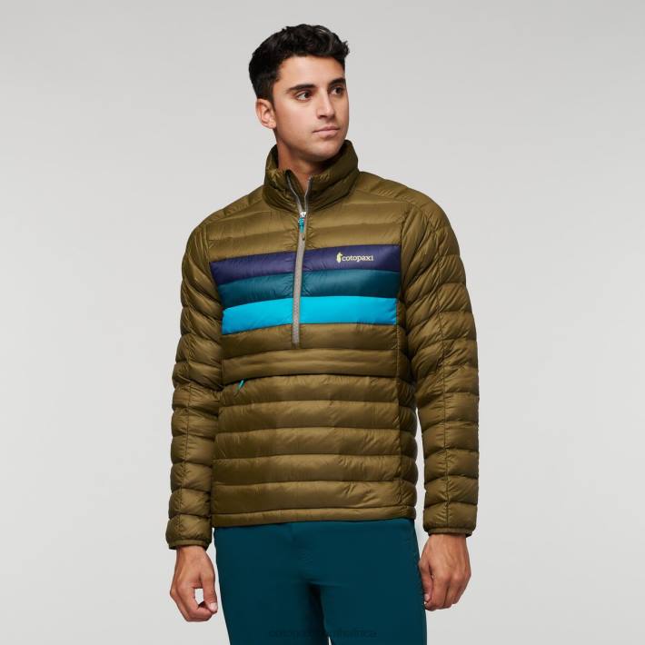Cotopaxi Men Oak Stripes Fuego Down Pullover Clothing 668D95