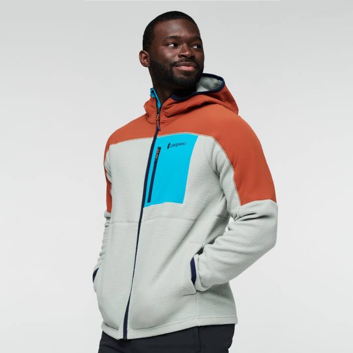 Cotopaxi Men Spice/Brush Abrazo Hooded Full-Zip Fleece Jacket Clothing 668D117