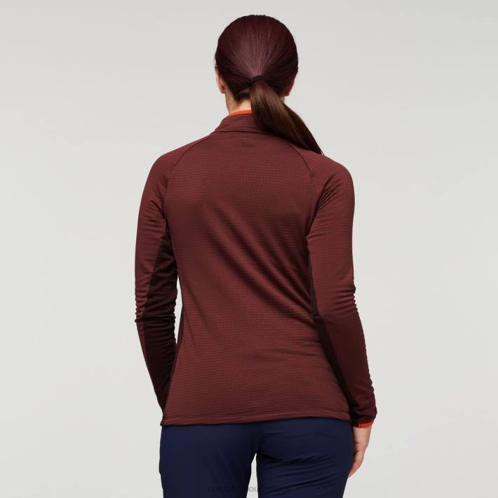 Cotopaxi Women Chestnut/Maritime Otero Fleece Half-Zip Pullover Clothing 668D24