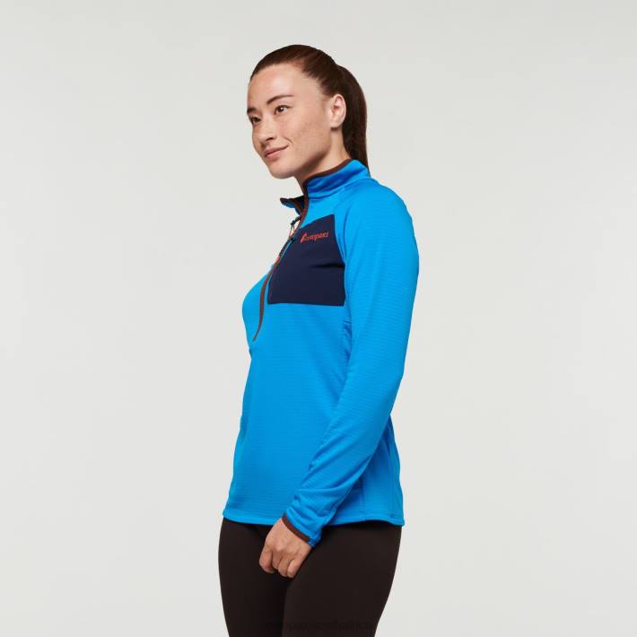 Cotopaxi Women Saltwater/Chestnut Otero Fleece Half-Zip Pullover Clothing 668D23