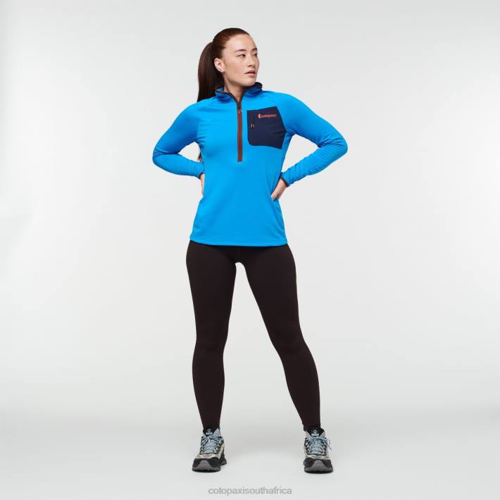 Cotopaxi Women Saltwater/Chestnut Otero Fleece Half-Zip Pullover Clothing 668D23