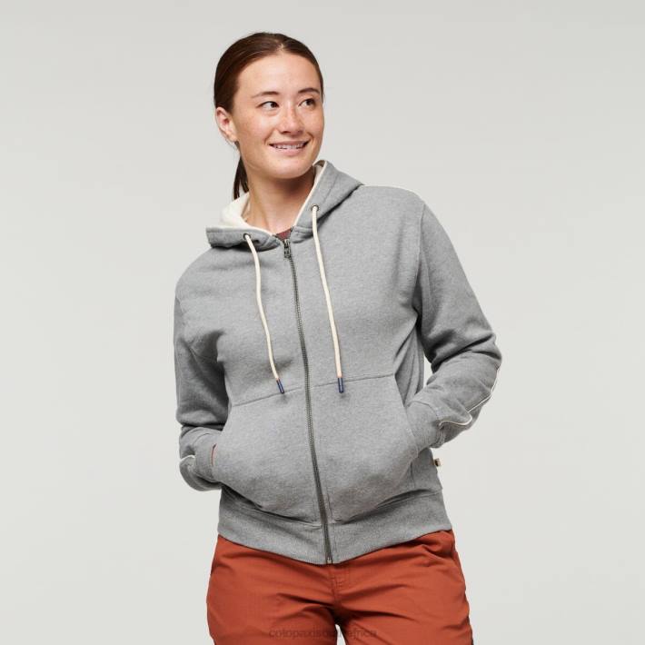 Cotopaxi Women Heather Grey Do Good Organic Full-Zip Hoodie Clothing 668D57