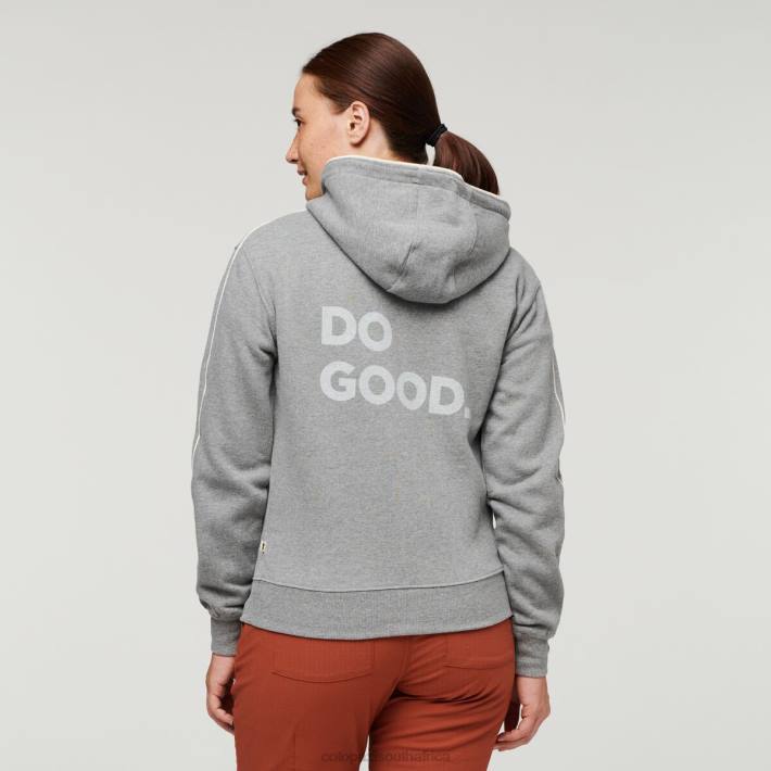 Cotopaxi Women Heather Grey Do Good Organic Full-Zip Hoodie Clothing 668D57