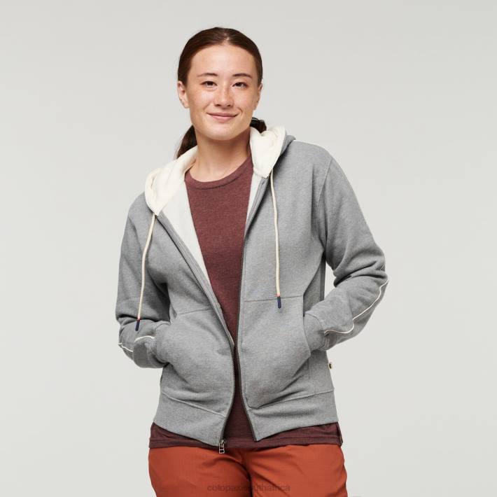 Cotopaxi Women Heather Grey Do Good Organic Full-Zip Hoodie Clothing 668D57