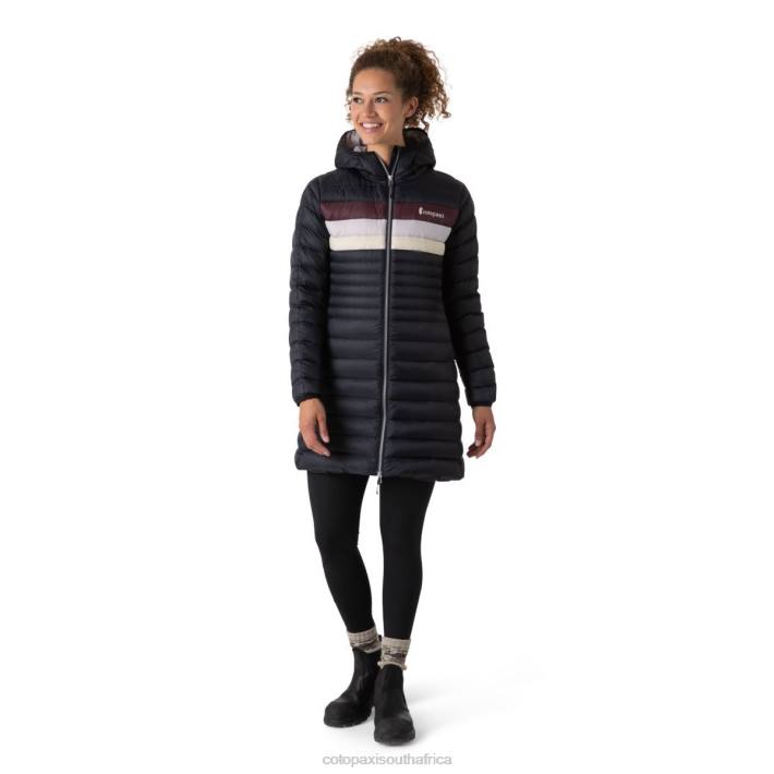 Cotopaxi Women Black Stripes Fuego Down Parka Clothing 668D27