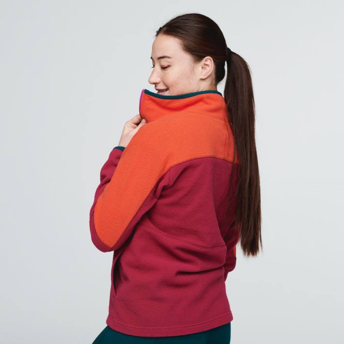 Cotopaxi Women Canyon/Raspberry Abrazo Half-Zip Fleece Jacket Clothing 668D33