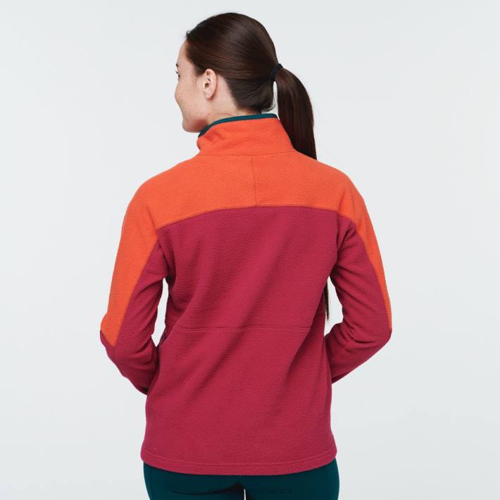 Cotopaxi Women Canyon/Raspberry Abrazo Half-Zip Fleece Jacket Clothing 668D33