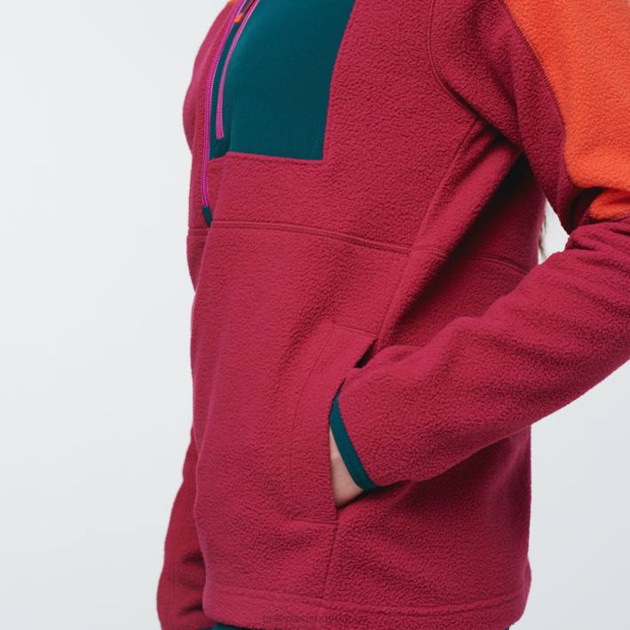 Cotopaxi Women Canyon/Raspberry Abrazo Half-Zip Fleece Jacket Clothing 668D33