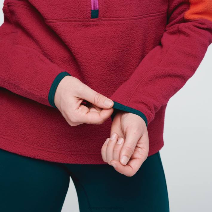 Cotopaxi Women Canyon/Raspberry Abrazo Half-Zip Fleece Jacket Clothing 668D33