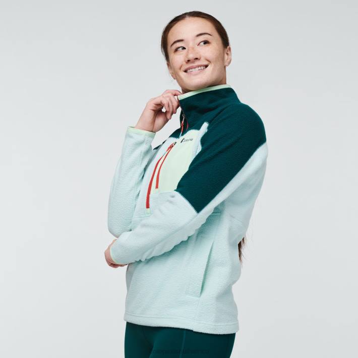 Cotopaxi Women Deep Ocean/Ice Abrazo Half-Zip Fleece Jacket Clothing 668D34
