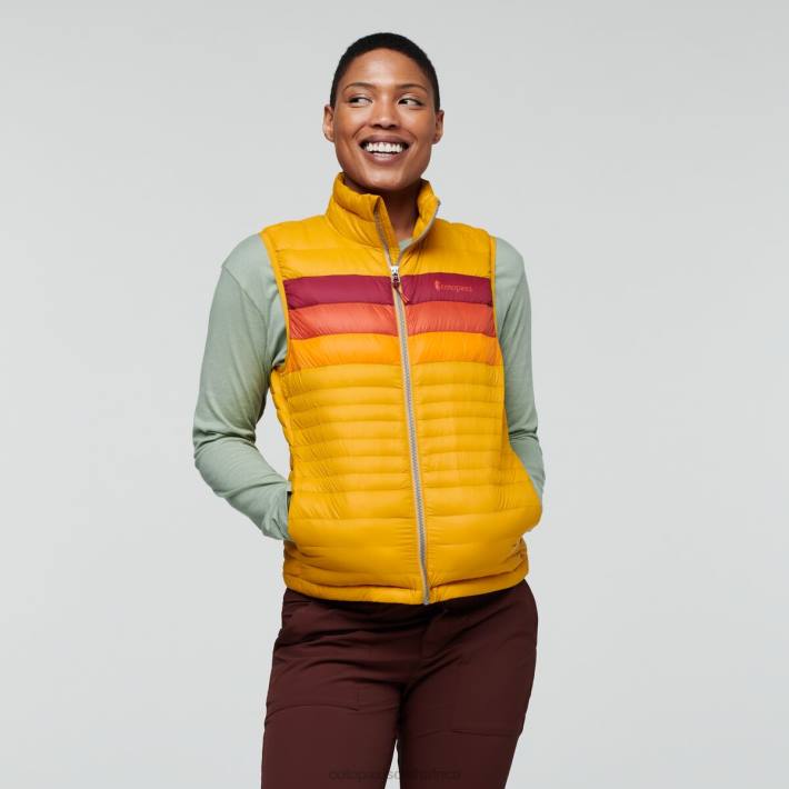Cotopaxi Women Amber Stripes Fuego Down Vest Clothing 668D43